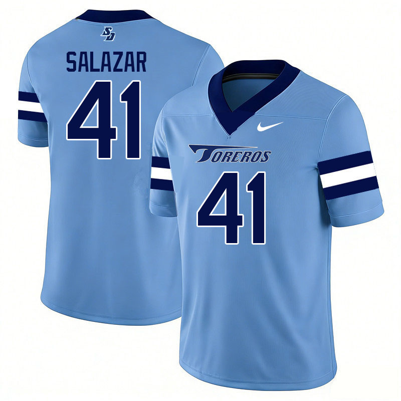 San Diego Toreros #41 Emiliano Salazar College Football Jerseys,Uniforms-Light Blue